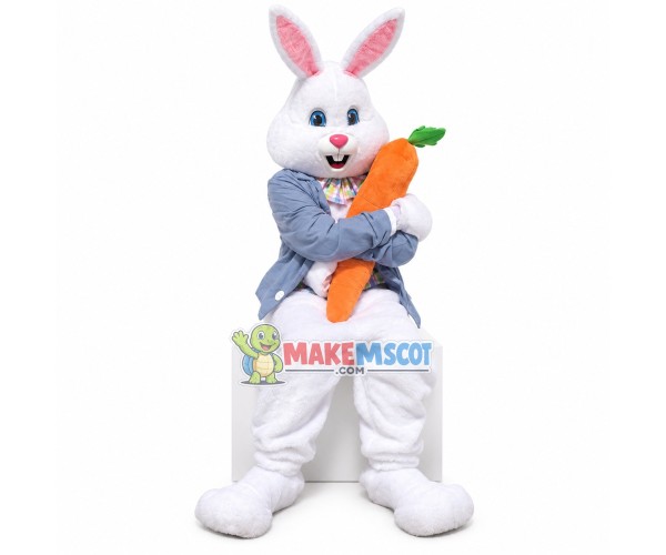 Gray Suit Bunny Mascot Costume Gray Suit Bunny Mascot Costume