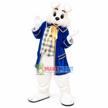 Easter Blue Suit Bunny Mascot Costume Easter Blue Suit Bunny Mascot Costume