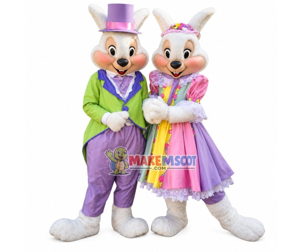 Easter Couple Bunny Mascot Costume Easter Couple Bunny Mascot Costume