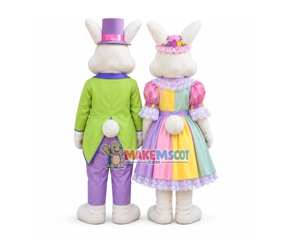 Easter Couple Bunny Mascot Costume Easter Couple Bunny Mascot Costume