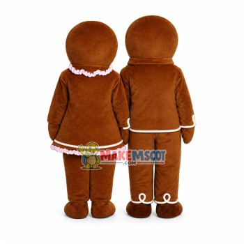 Cream Gingerbread Man Mascot Costume Cream Gingerbread Man Mascot Costume