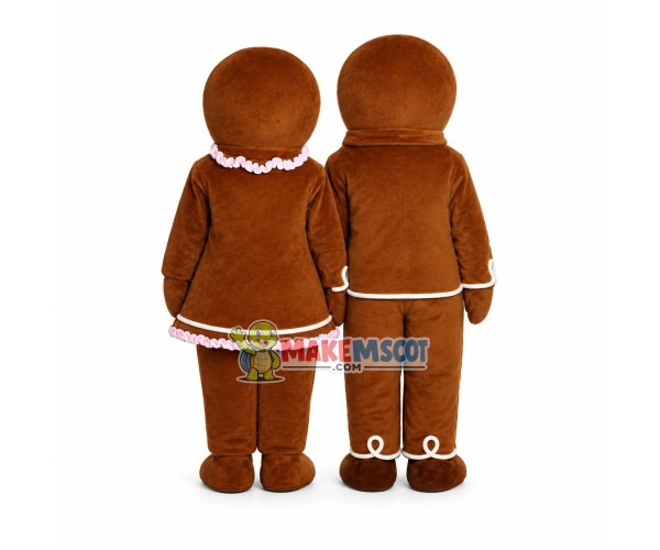 Cream Gingerbread Man Mascot Costume Cream Gingerbread Man Mascot Costume