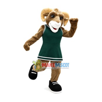 Strong Ram Playing Football Mascot Costume Strong Ram Playing Football Mascot Costume
