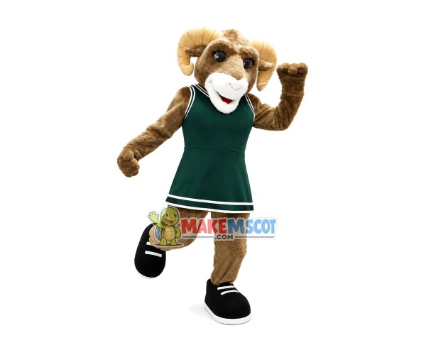 Strong Ram Playing Football Mascot Costume