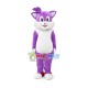 Well-behaved Purple Cat Mascot Costume