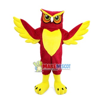 Red Brown Adult Size Owl Mascot Costume