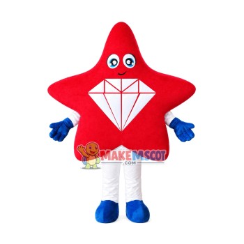 Shiny Red Diamond Star Mascot Costume