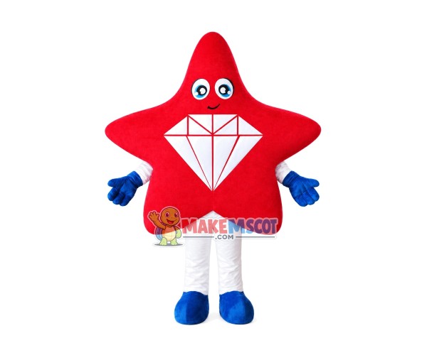Shiny Red Diamond Star Mascot Costume Shiny Red Diamond Star Mascot Costume