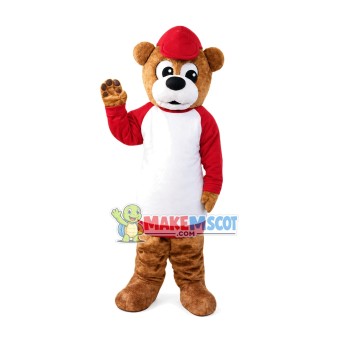 Warm Bear In The Long Shirt Mascot Costume Warm Bear In The Long Shirt Mascot Costume