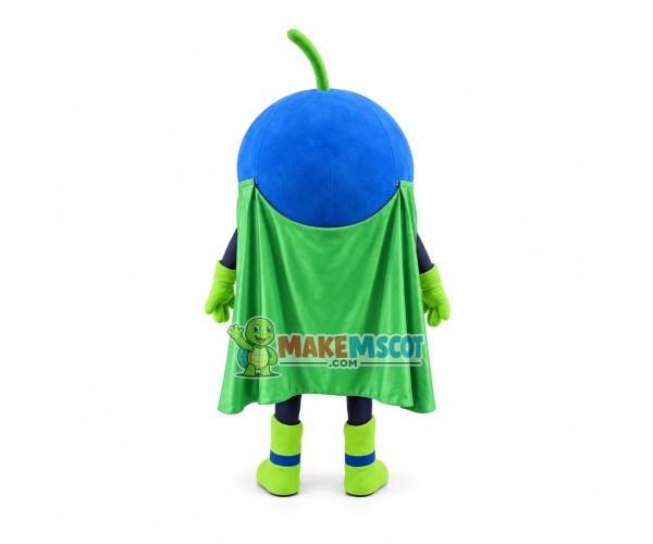 Blueberry With Green Cape Mascot Costume