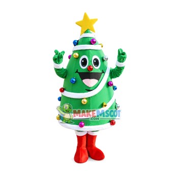 Christmas Tree With Colored Balls Mascot Costume Christmas Tree With Colored Balls Mascot Costume