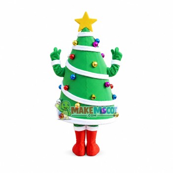 Christmas Tree With Colored Balls Mascot Costume Christmas Tree With Colored Balls Mascot Costume