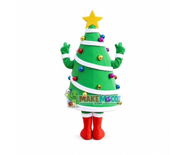 Christmas Tree With Colored Balls Mascot Costume Christmas Tree With Colored Balls Mascot Costume