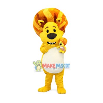 Cautious Lioness Mascot Costume Cautious Lioness Mascot Costume