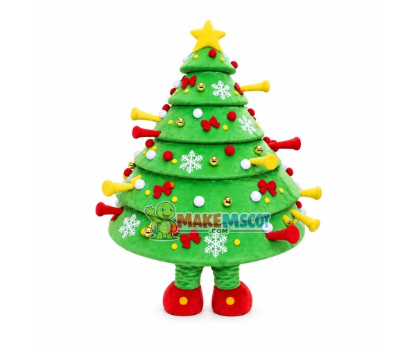 Snowflake Christmas Tree Mascot Costume Snowflake Christmas Tree Mascot Costume