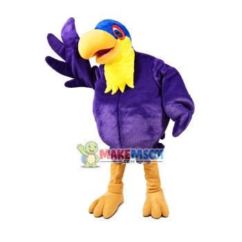 Purple Big Belly Bird Mascot Costume Purple Big Belly Bird Mascot Costume