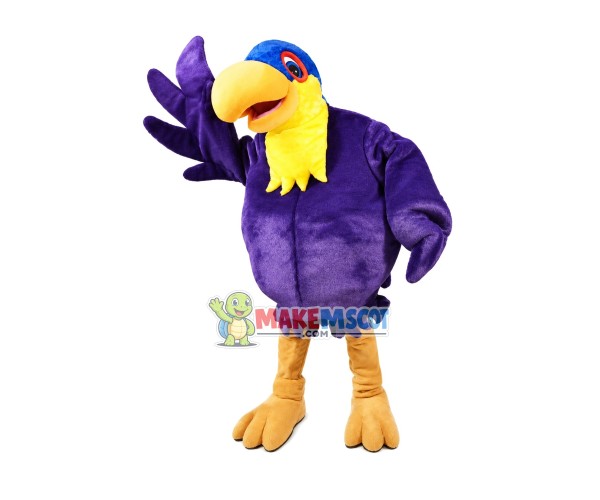 Purple Big Belly Bird Mascot Costume Purple Big Belly Bird Mascot Costume
