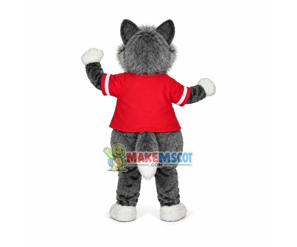 Active Player Gray Wolf Mascot Costume Active Player Gray Wolf Mascot Costume