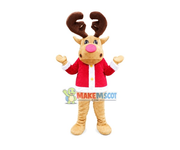 Christmas Elk Mascot Adult Costume Christmas Elk Mascot Adult Costume