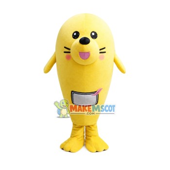 Likable Yellow Small Seal Mascot Costume Likable Yellow Small Seal Mascot Costume