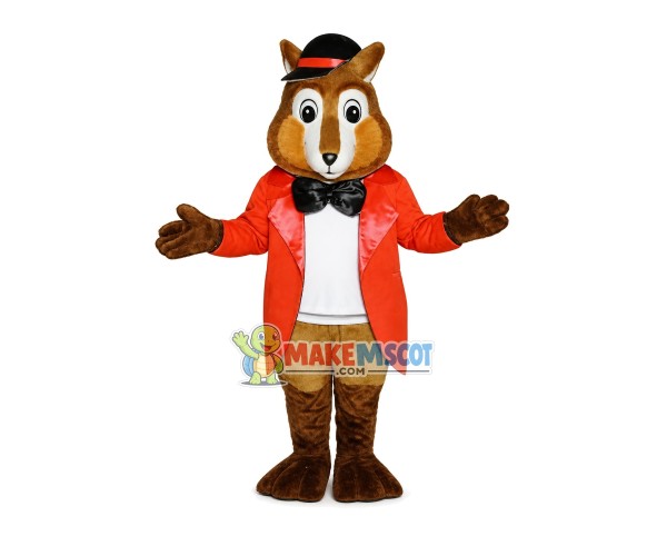 Elegant Gentleman Squirrel Mascot Costume Elegant Gentleman Squirrel Mascot Costume