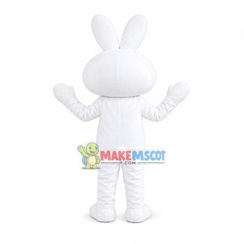 Milk White Bunny Cartoon Mascot Costume Milk White Bunny Cartoon Mascot Costume