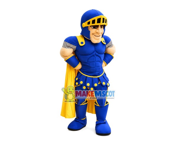 Blue Muscle Spartan Mascot Costume Blue Muscle Spartan Mascot Costume