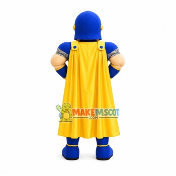 Blue Muscle Spartan Mascot Costume