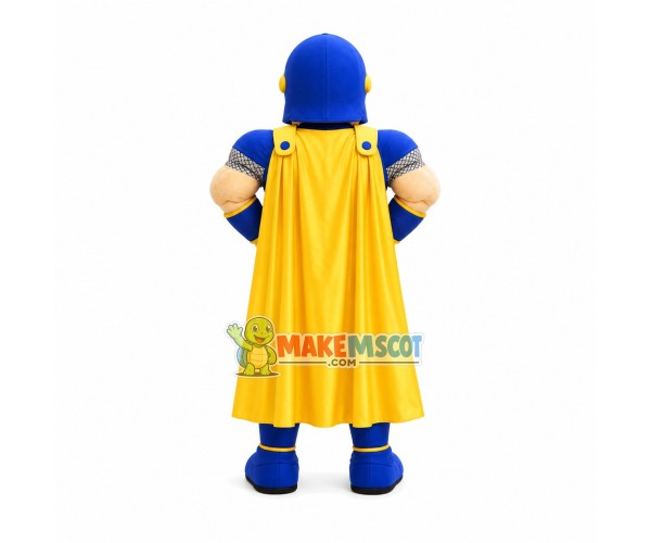 Blue Muscle Spartan Mascot Costume