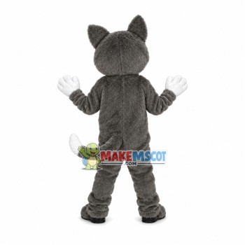 Optimistic Little Gray Cat Mascot Costume Optimistic Little Gray Cat Mascot Costume