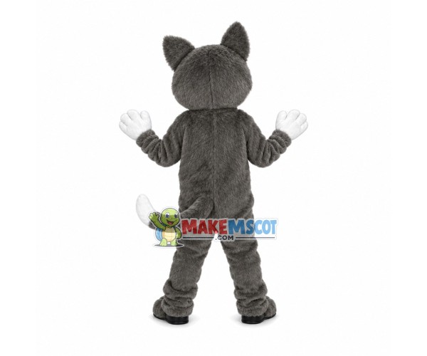 Optimistic Little Gray Cat Mascot Costume Optimistic Little Gray Cat Mascot Costume