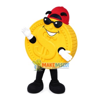 Sunglasses Dollar Coin Mascot Costume Sunglasses Dollar Coin Mascot Costume