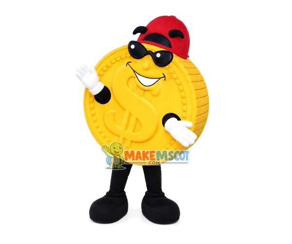Sunglasses Dollar Coin Mascot Costume