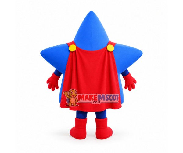 Blue Star In The Boots Mascot Cartoon Costume Blue Star In The Boots Mascot Cartoon Costume
