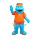Blue Long Fur Monster With Slippers Mascot Costume Blue Long Fur Monster With Slippers Mascot Costume