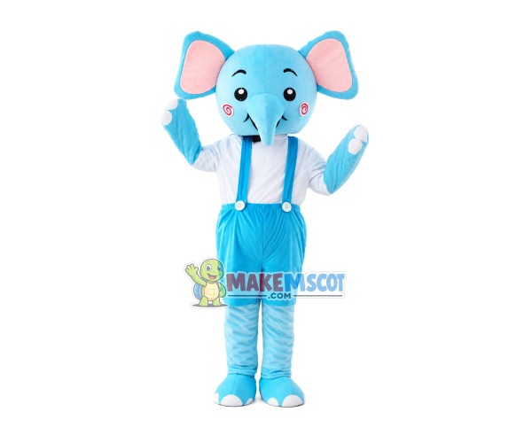Sky Blue Little Cartoon Elephant Mascot Costume Sky Blue Little Cartoon Elephant Mascot Costume