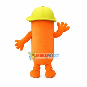 Ham Sausage With Sun Hat Mascot Costume Ham Sausage With Sun Hat Mascot Costume