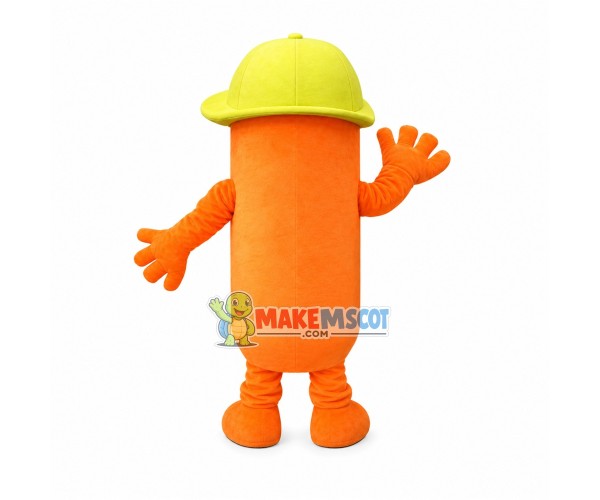 Ham Sausage With Sun Hat Mascot Costume Ham Sausage With Sun Hat Mascot Costume