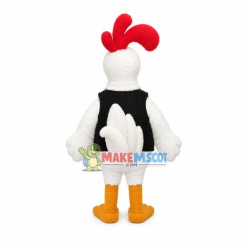 White Chicken With Staring Eyes Mascot Costume White Chicken With Staring Eyes Mascot Costume