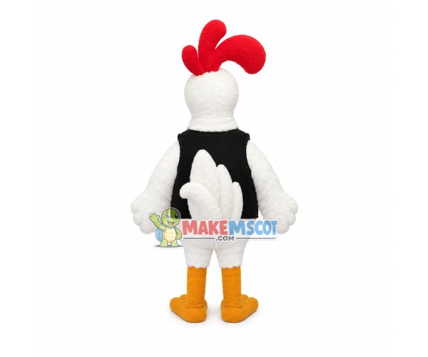 White Chicken With Staring Eyes Mascot Costume