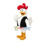 White Chicken With Staring Eyes Mascot Costume