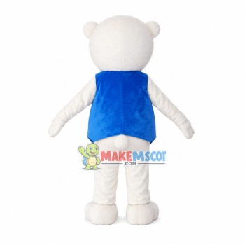 Cute Polar Bear In The Vest Mascot Costume Cute Polar Bear In The Vest Mascot Costume