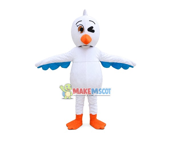 Winking Adult Cartoon Chicken Mascot Costume