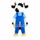 Young Cow With Overalls Mascot Costume Young Cow With Overalls Mascot Costume