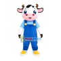 Young Cow With Overalls Mascot Costume