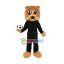 Big Eyes Lion Mascot Costume Carrying Football