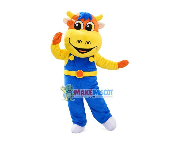 Delighted Engineer Calf Mascot Costume