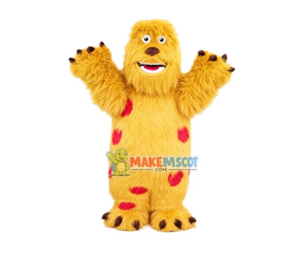 Brown Long Fur Sullivan Mascot Cartoon Costume
