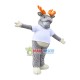 Gray Moose In Good Mood Mascot Costume Gray Moose In Good Mood Mascot Costume