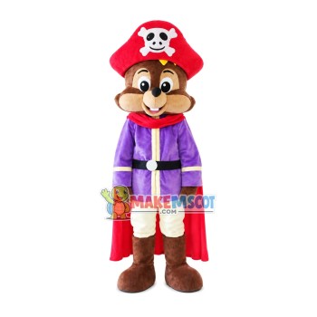 Pirate Chief Chipmunk Mascot Costume